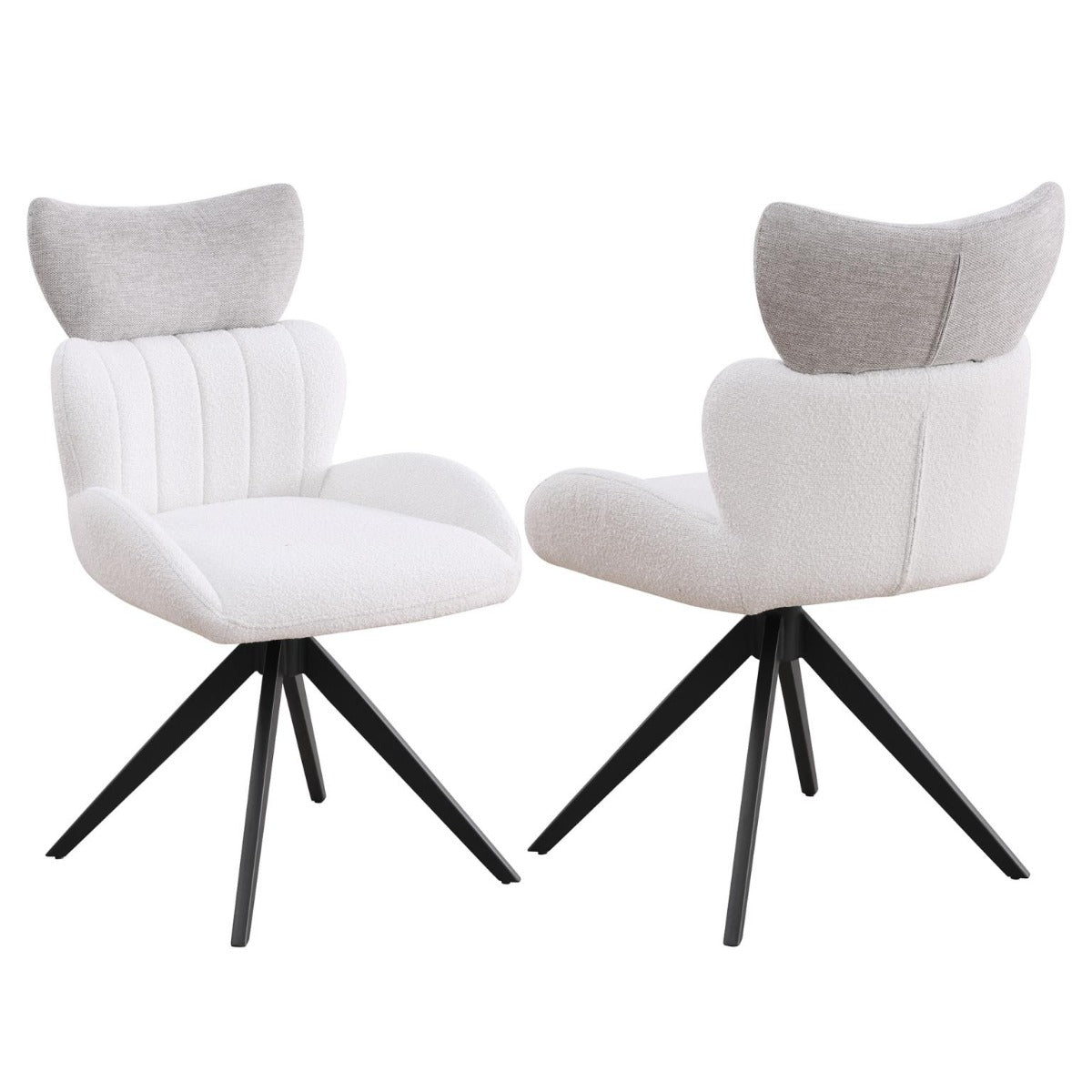 Nicole 5-Piece Contemporary Dining Set with Ceramic Top Motion Extendable Table & Swivel Chairs