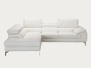 White leather sectional sofa on a white background