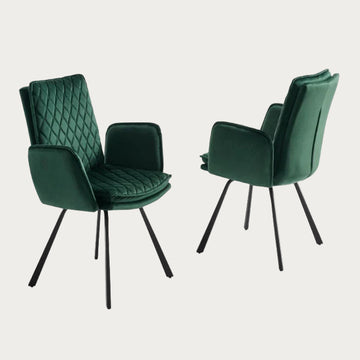 Novel Green Velvet Armchair with Black Frame
