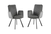 Novel armchair upholstered in Grey Velvet fabric with black frame