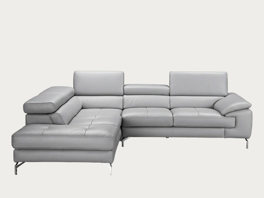 Olivia gray sectional sofa on a white background.