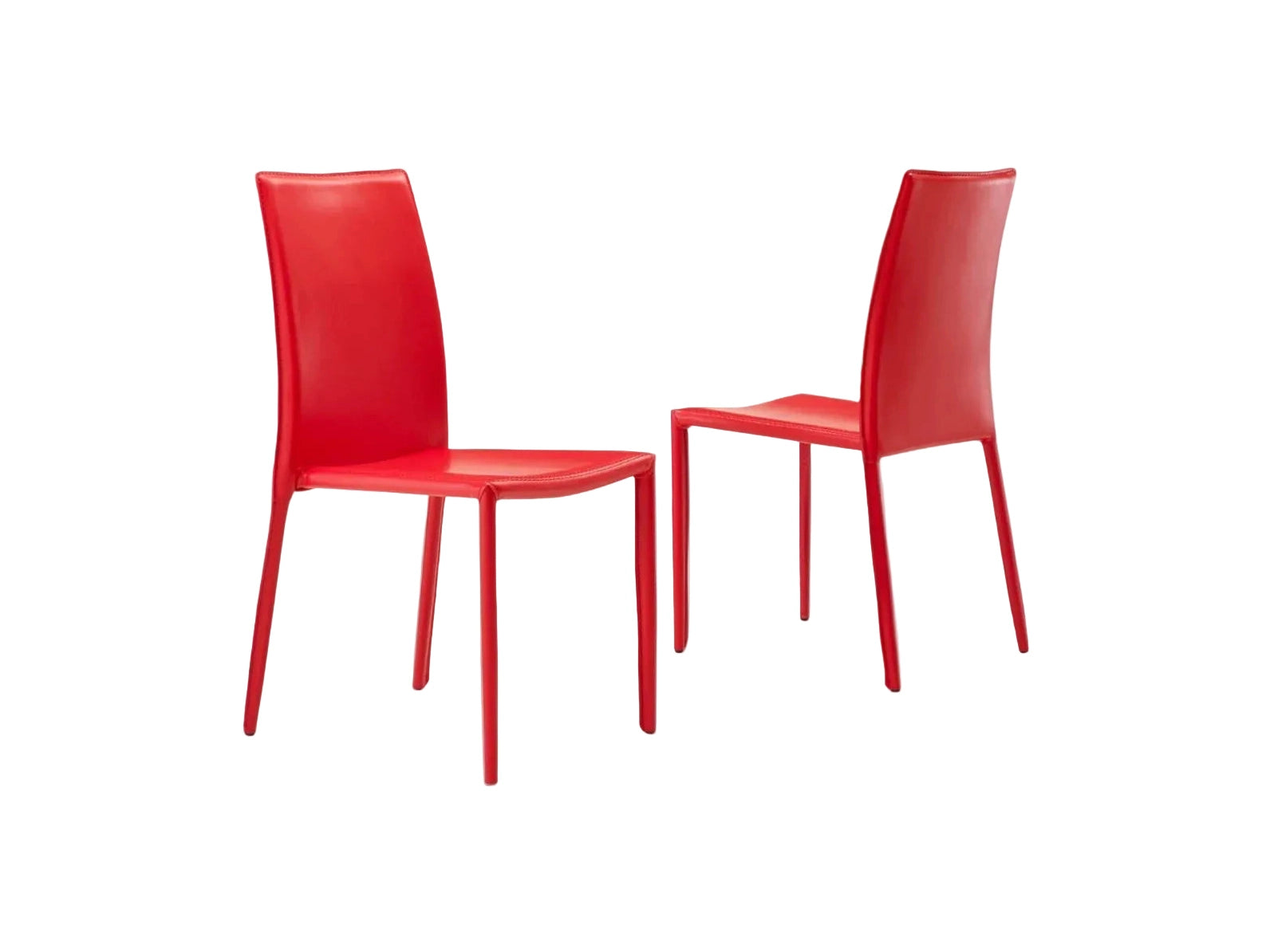 Orlando side chair in red faux leather