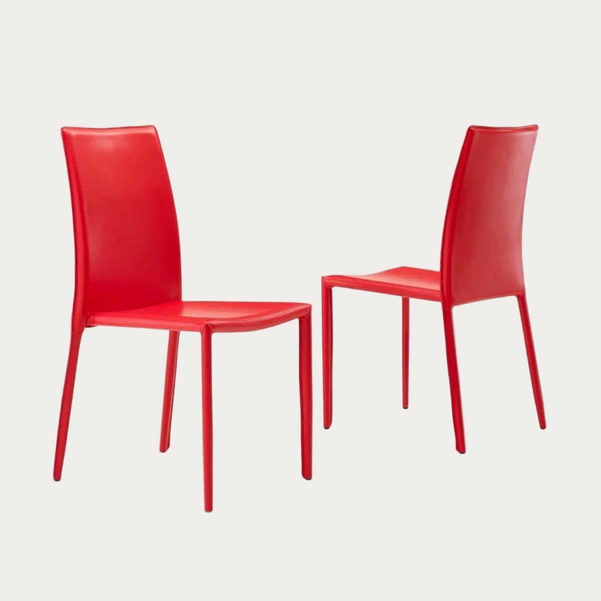 Orlando side chair in red faux leather