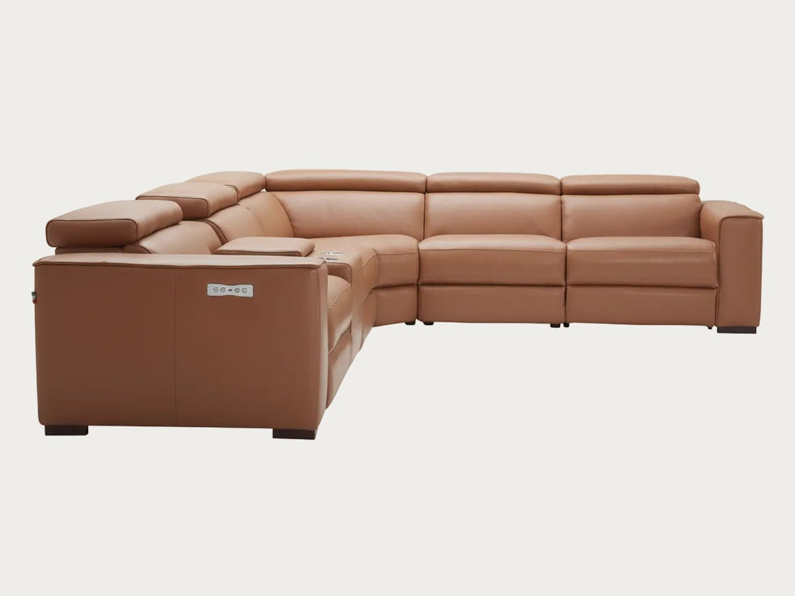 Picasso 6 Pc Motion Sectional, Caramel Leather