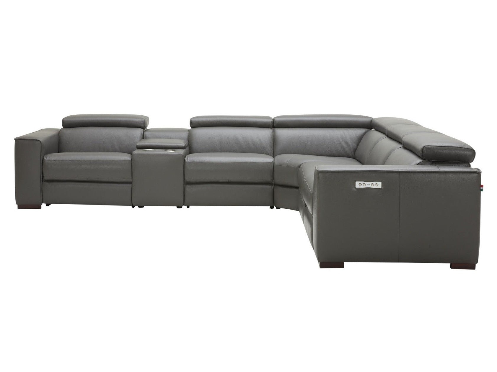 Picasso 6 Pc Motion Sectional, Dark Gray Leather