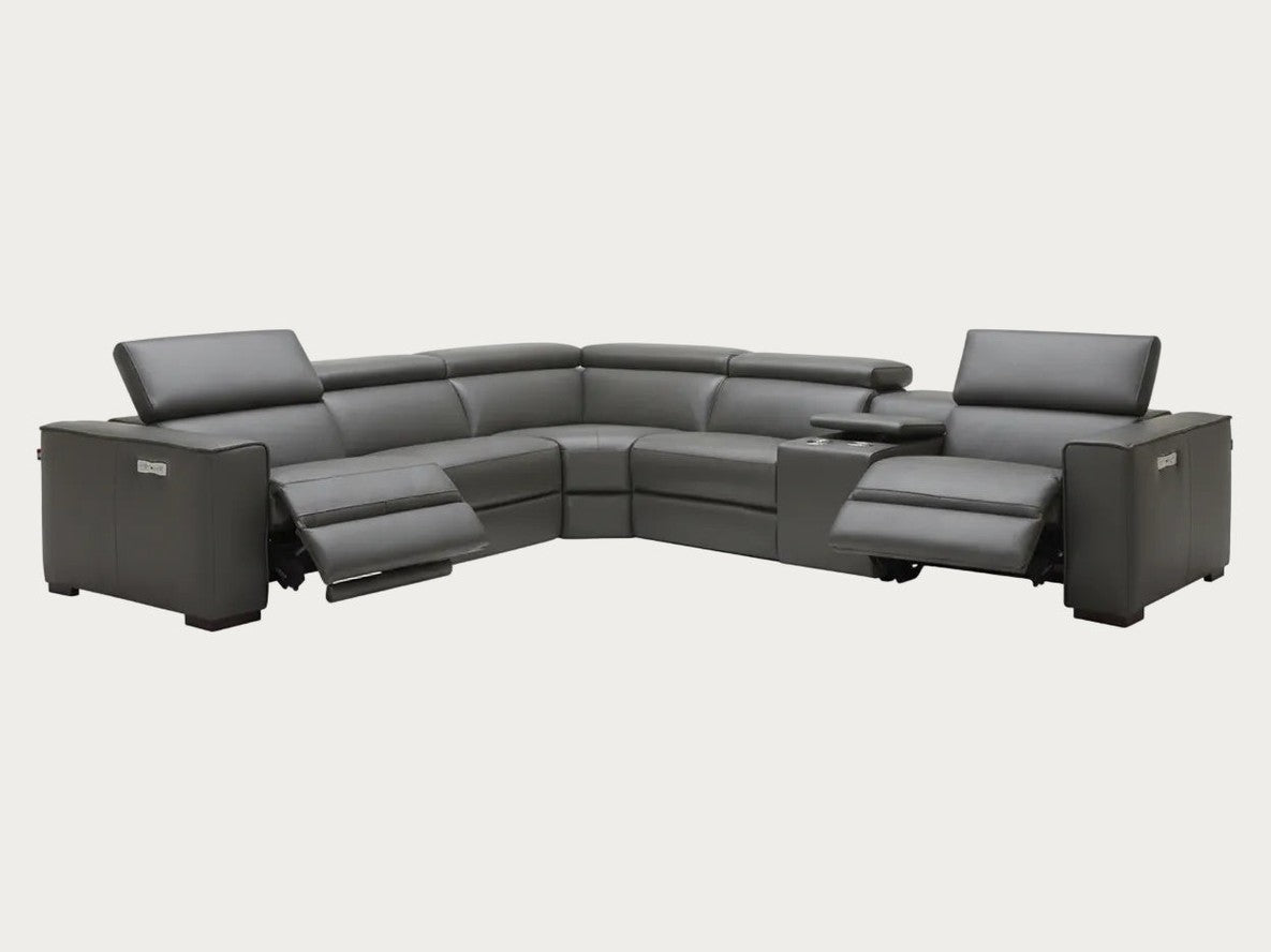 Picasso leather sectional , Dark Grey