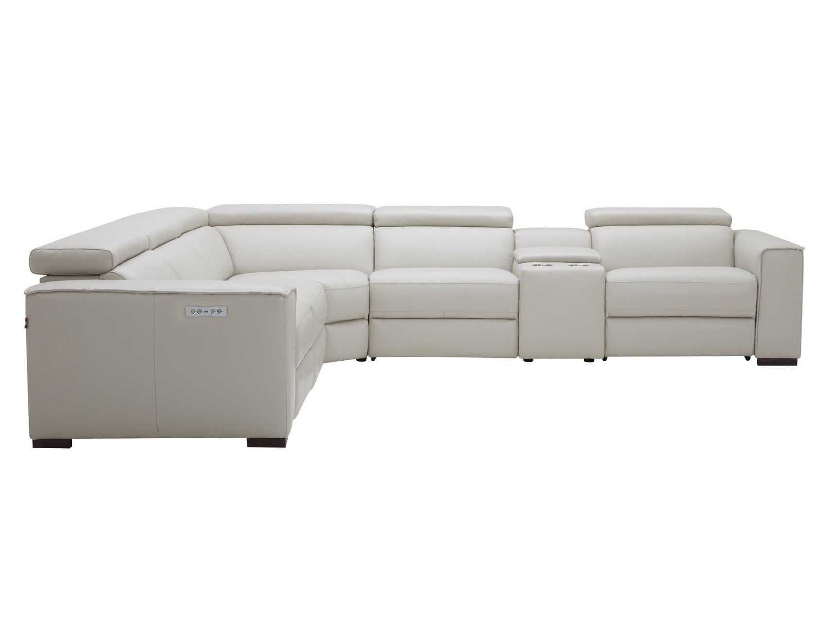Picasso 6 Pc Motion Sectional, Silver Gray Leather