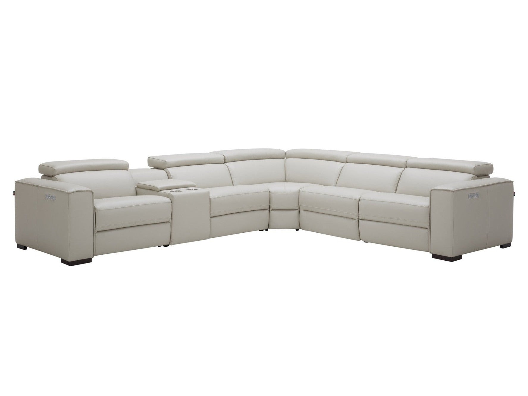 Picasso 6 Pc Motion Sectional, Silver Gray Leather