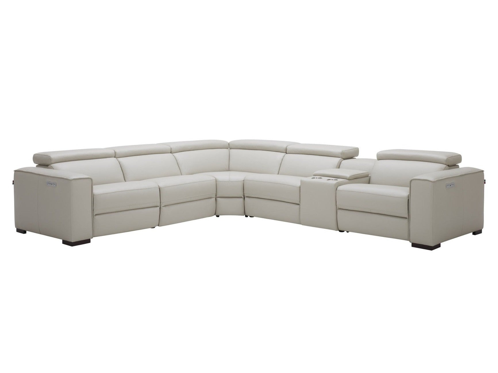 Picasso 6 Pc Motion Sectional, Silver Gray Leather
