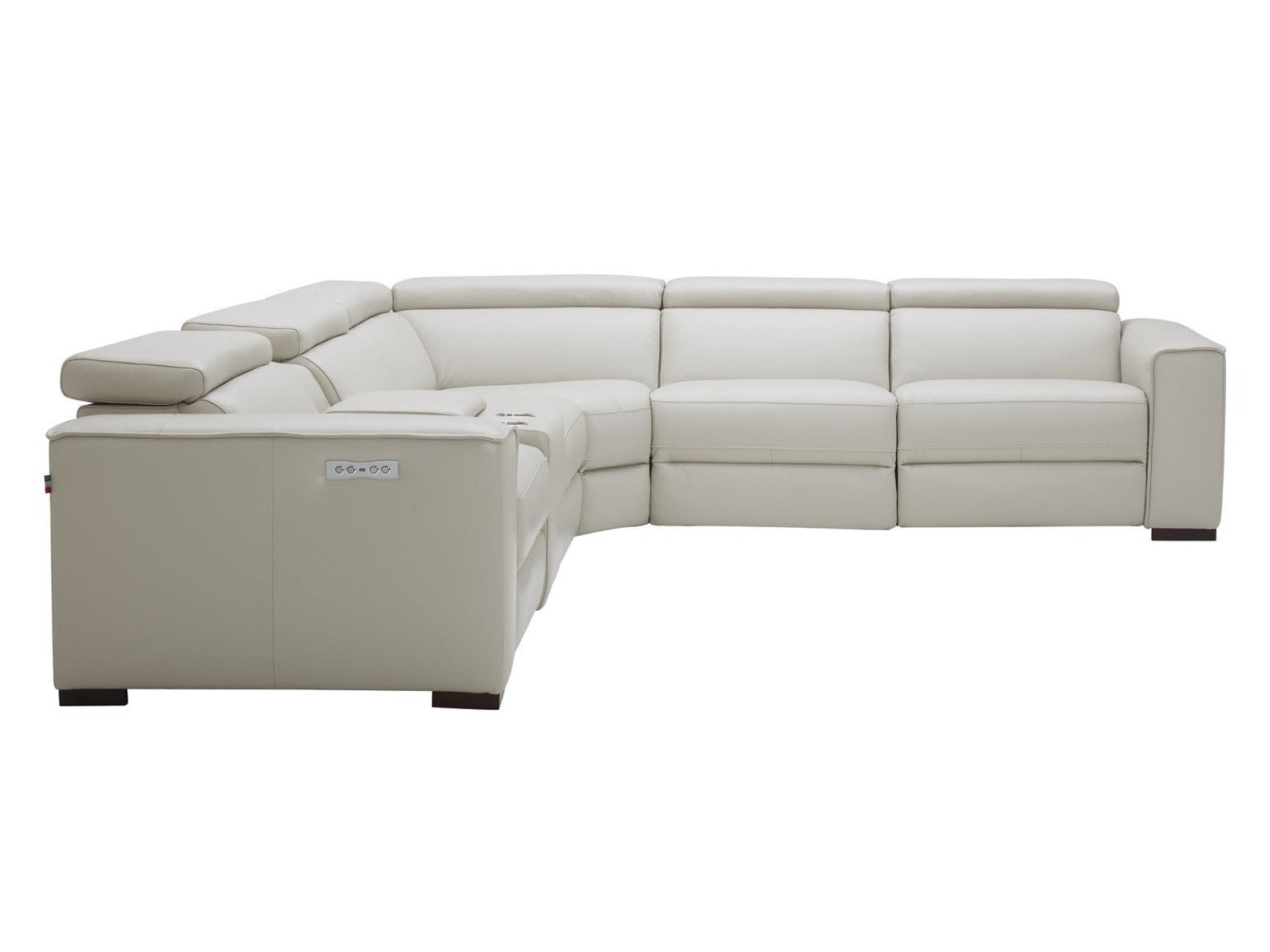 Picasso 6 Pc Motion Sectional, Silver Gray Leather