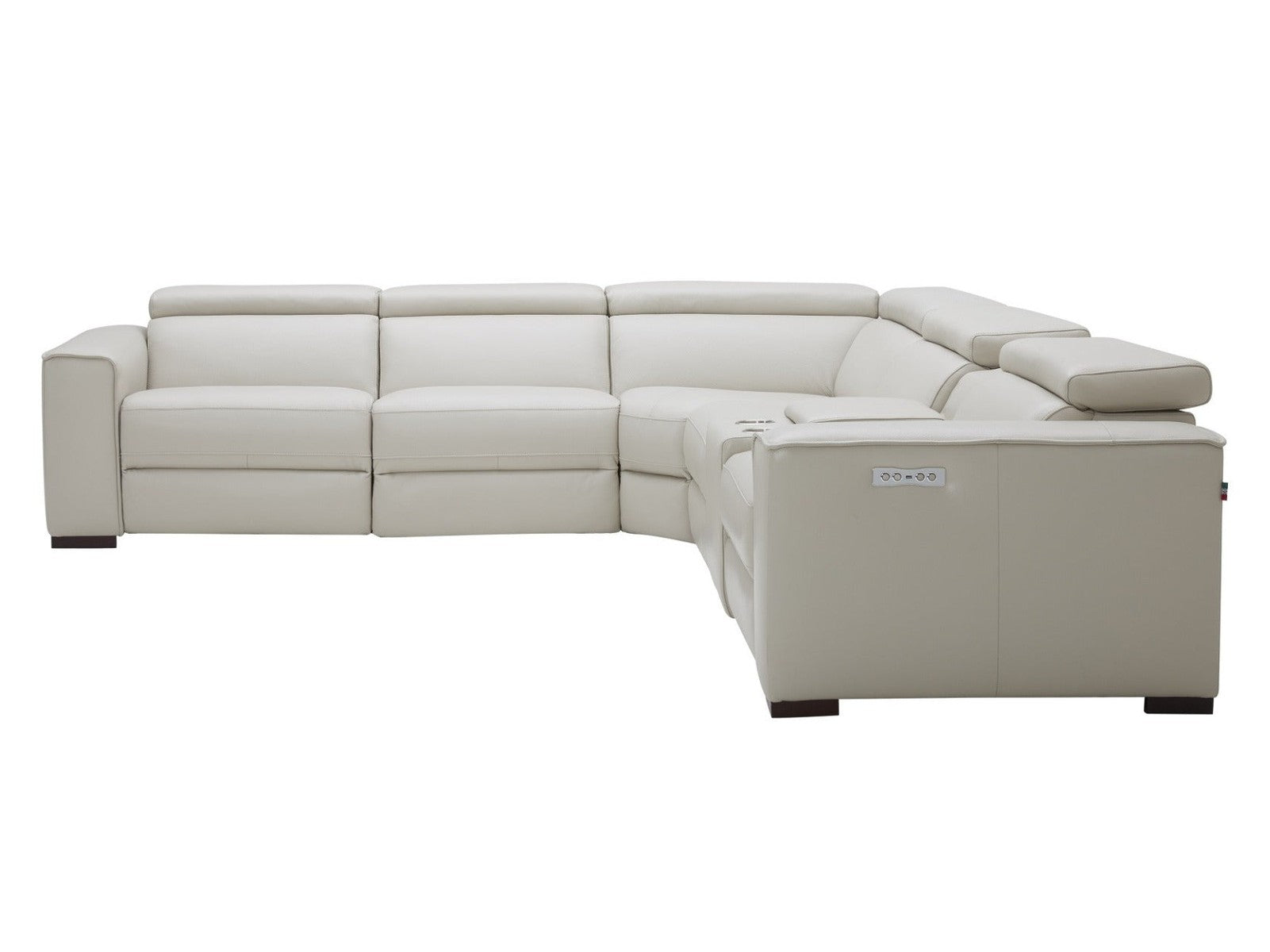 Picasso 6 Pc Motion Sectional, Silver Gray Leather
