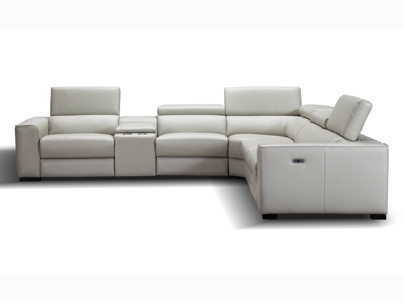 Picasso 6 Pc Motion Sectional, Silver Gray Leather