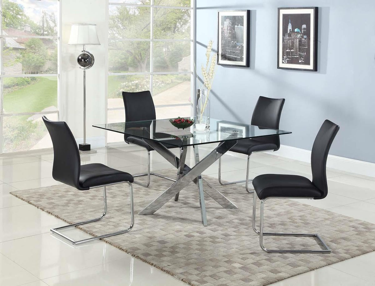 Pixie Contemporary Square Glass Dining Table
