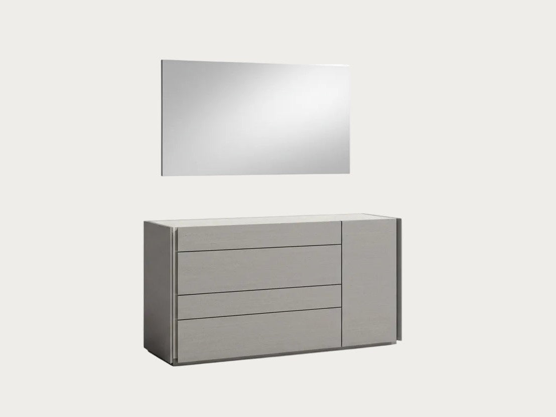 The Porto Dresser and Mirror in Grey Finish