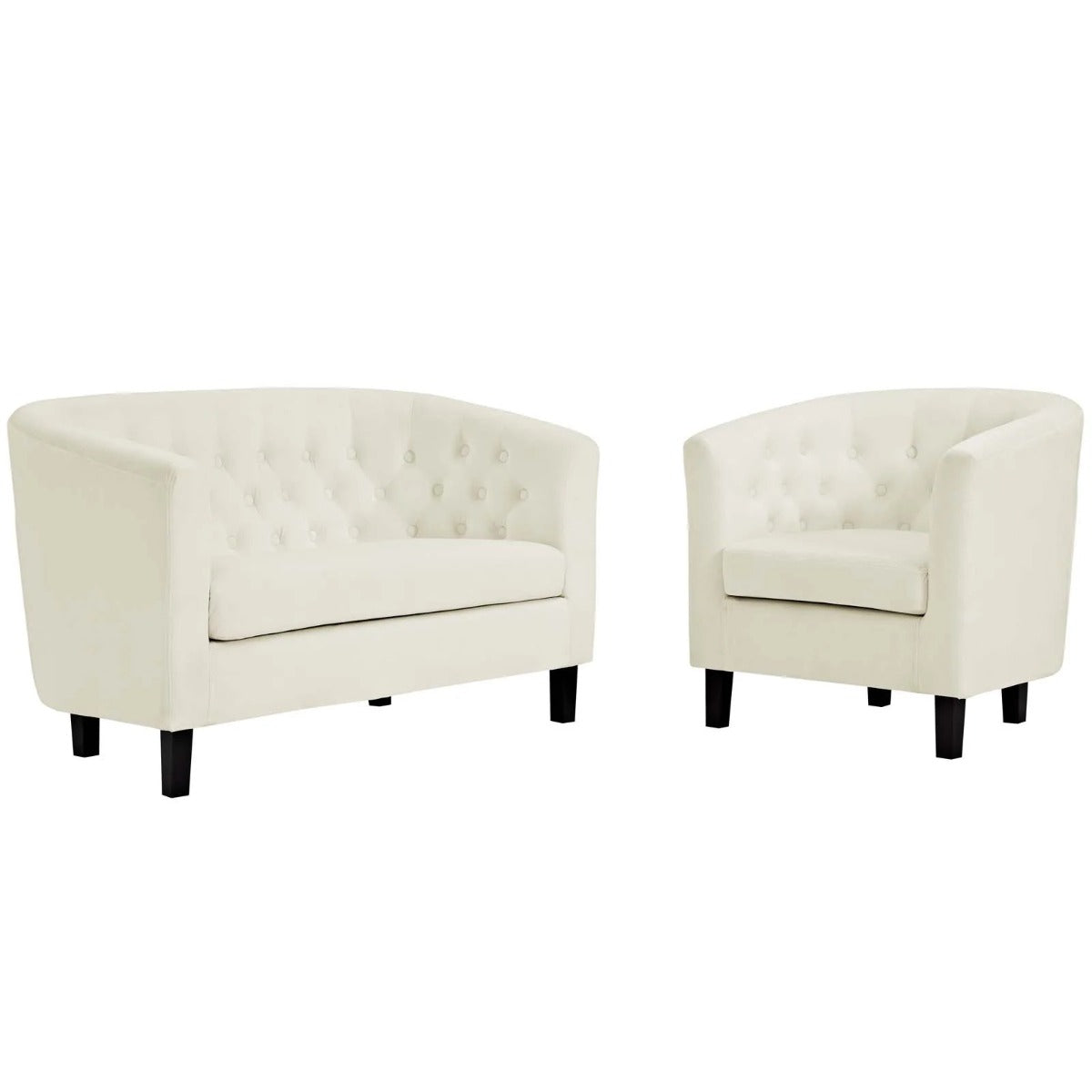 Modway Prospect 2 Piece Performance Velvet Loveseat and Armchair Set