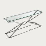 Pyramid Console Table with Glass Top