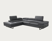 Rimini dark grey leather sectional sofa by J&M Furniture