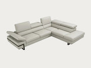 Rimini light grey leather sectional sofa by J&M Furniture