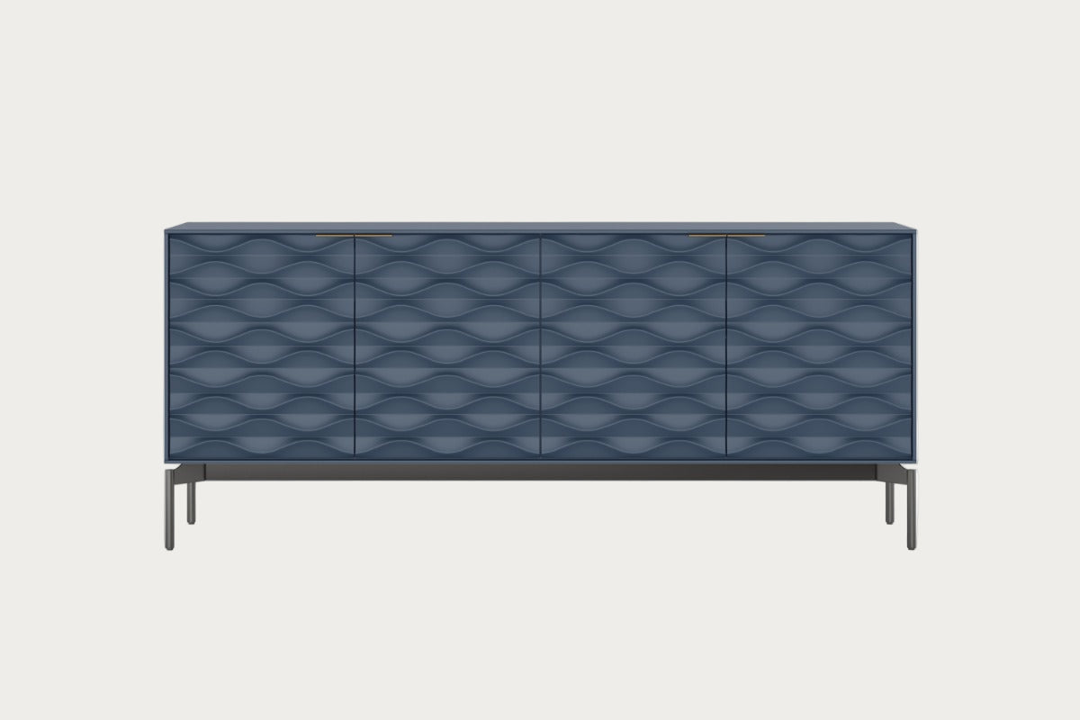 Ripple 7629 Credenza in ocean brushed  brass finished