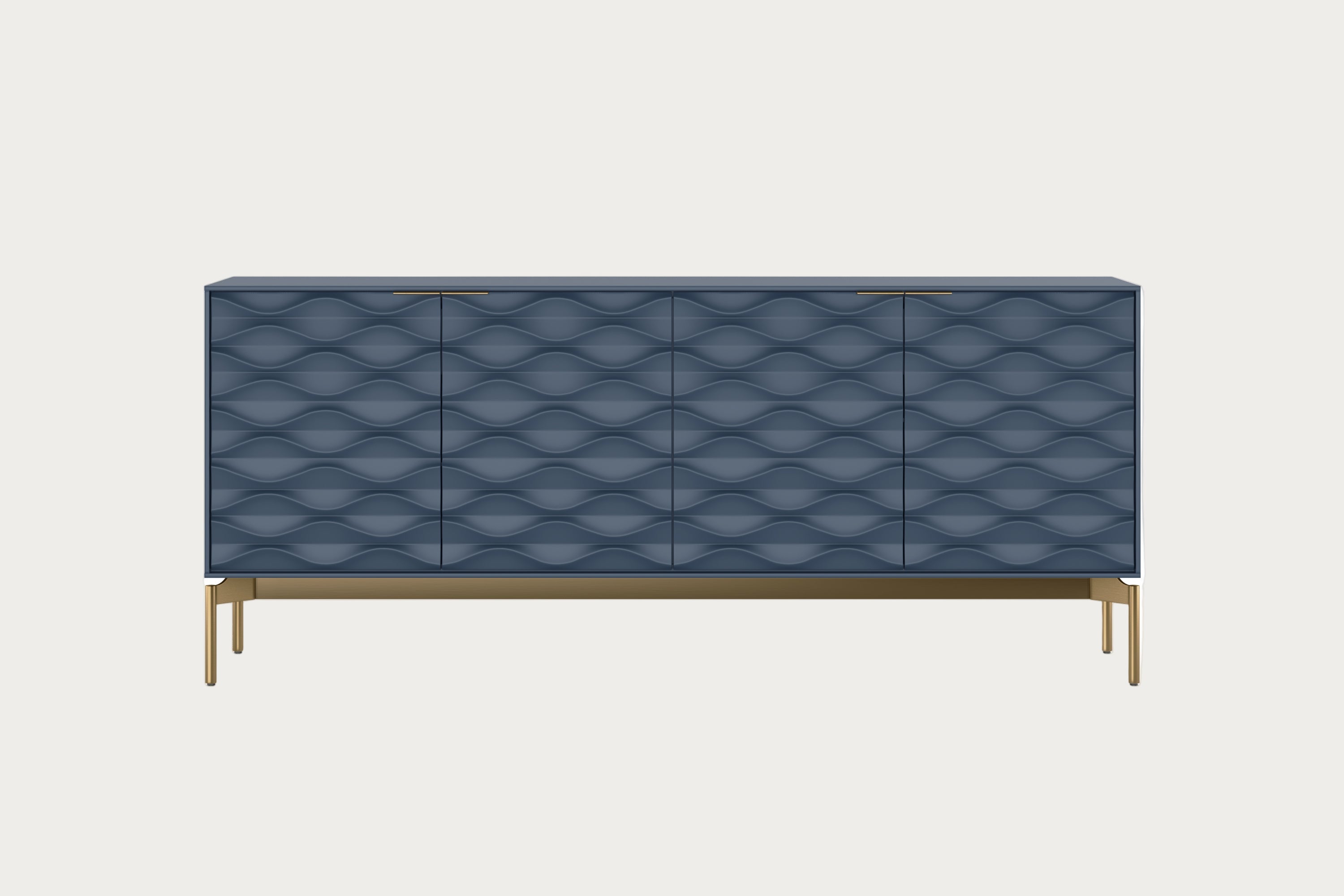 Ripple 7629 Credenza in Ocean brushed  brass finish