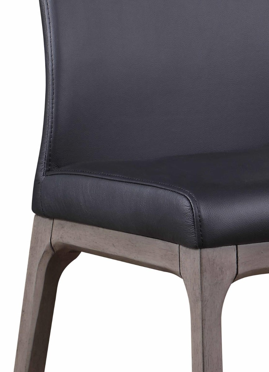 Peggy Rosario 5-Piece Dining Set with Glass Top Table & Solid Wood Chairs