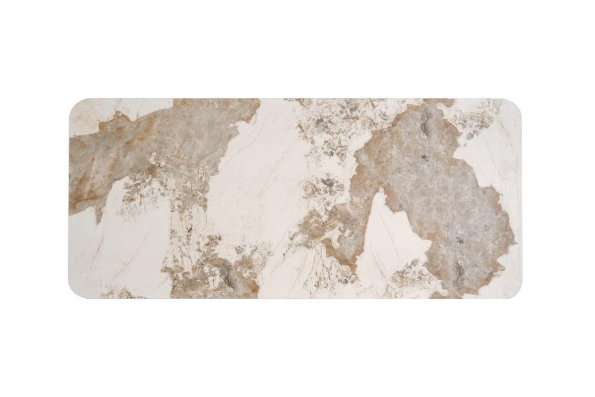 Ruby Rose 5-Piece Modern Dining Set with Ceramic Top Table & Open-back Chairs