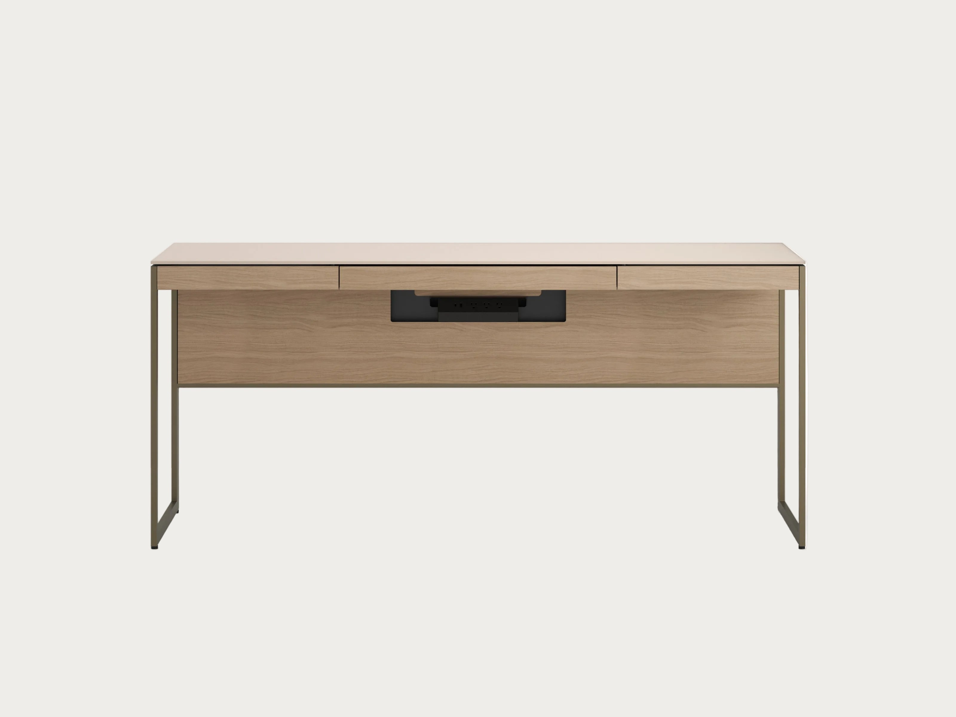 BDI Sequel Studio 6601 desk with a black handle on a white background.