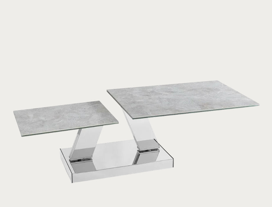 Sion Ceramic Grey Top Rotating Coffee Table