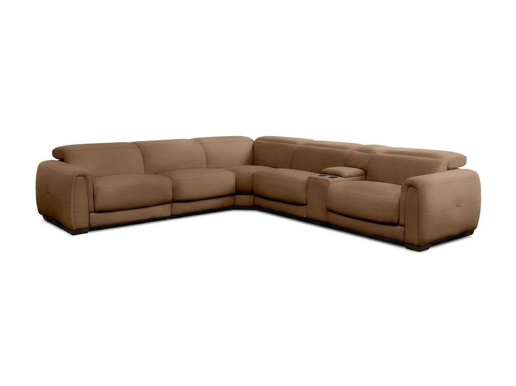Jovan 6-Piece Modern Reclining Sectional Sofa, Leather