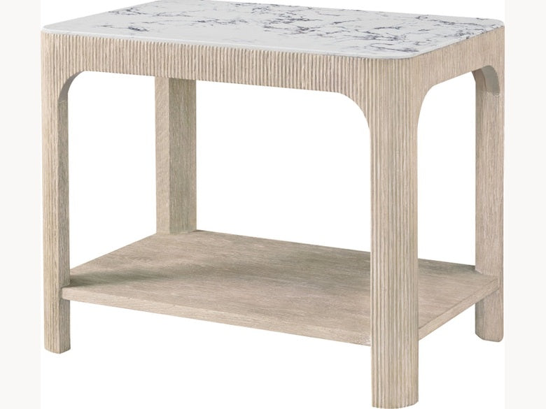 Theodore Alexander Horizon Rectangular Quartz Side Table