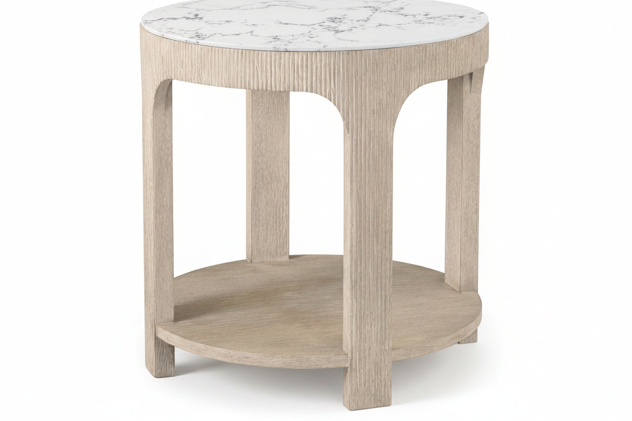 Theodore Alexander Horizon Round Quartz Side Table