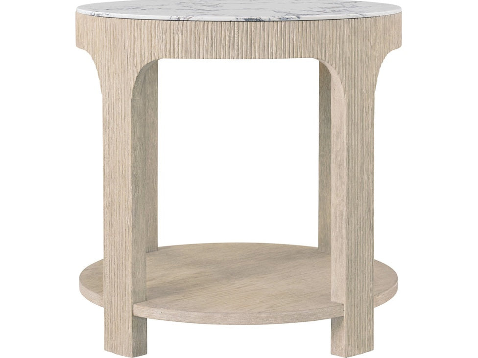Theodore Alexander Horizon Round Quartz Side Table