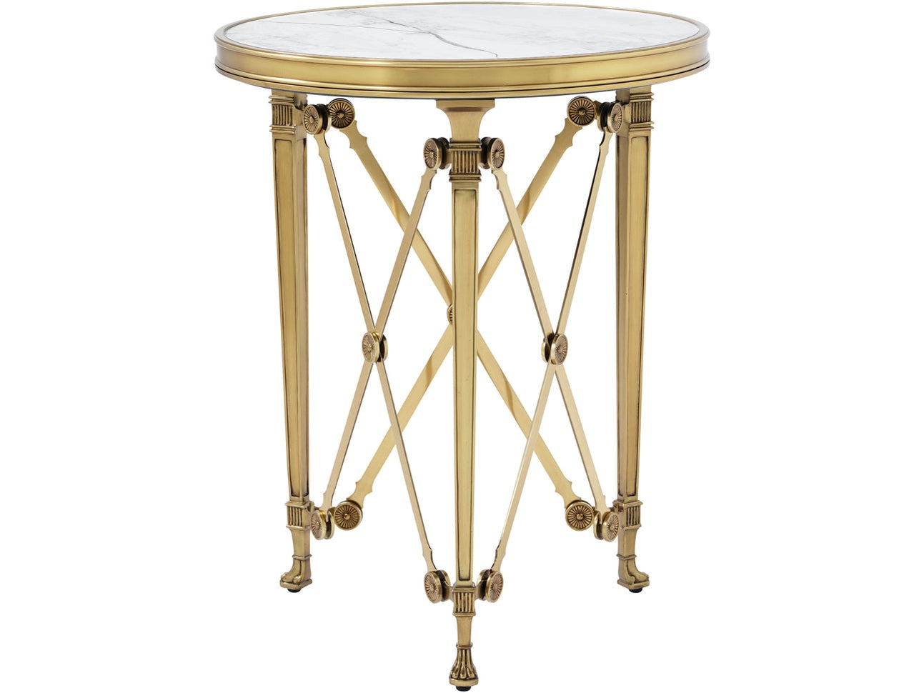 Theodore Alexander Spencer London Small Round Brass Side Table