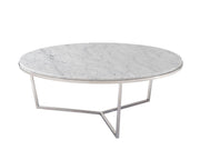 Theodore Alexander Fisher Round Cocktail Table, Marble Top