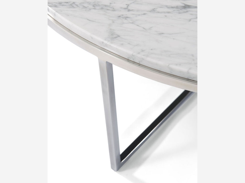 Theodore Alexander Fisher Round Cocktail Table, Marble Top
