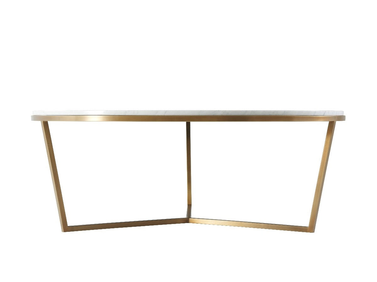 Theodore Alexander Fisher Round Cocktail Table, Marble Top