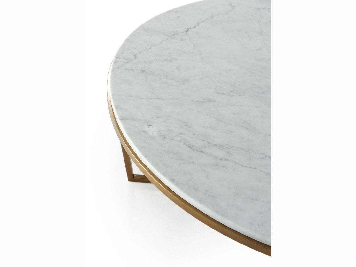 Theodore Alexander Fisher Round Cocktail Table, Marble Top