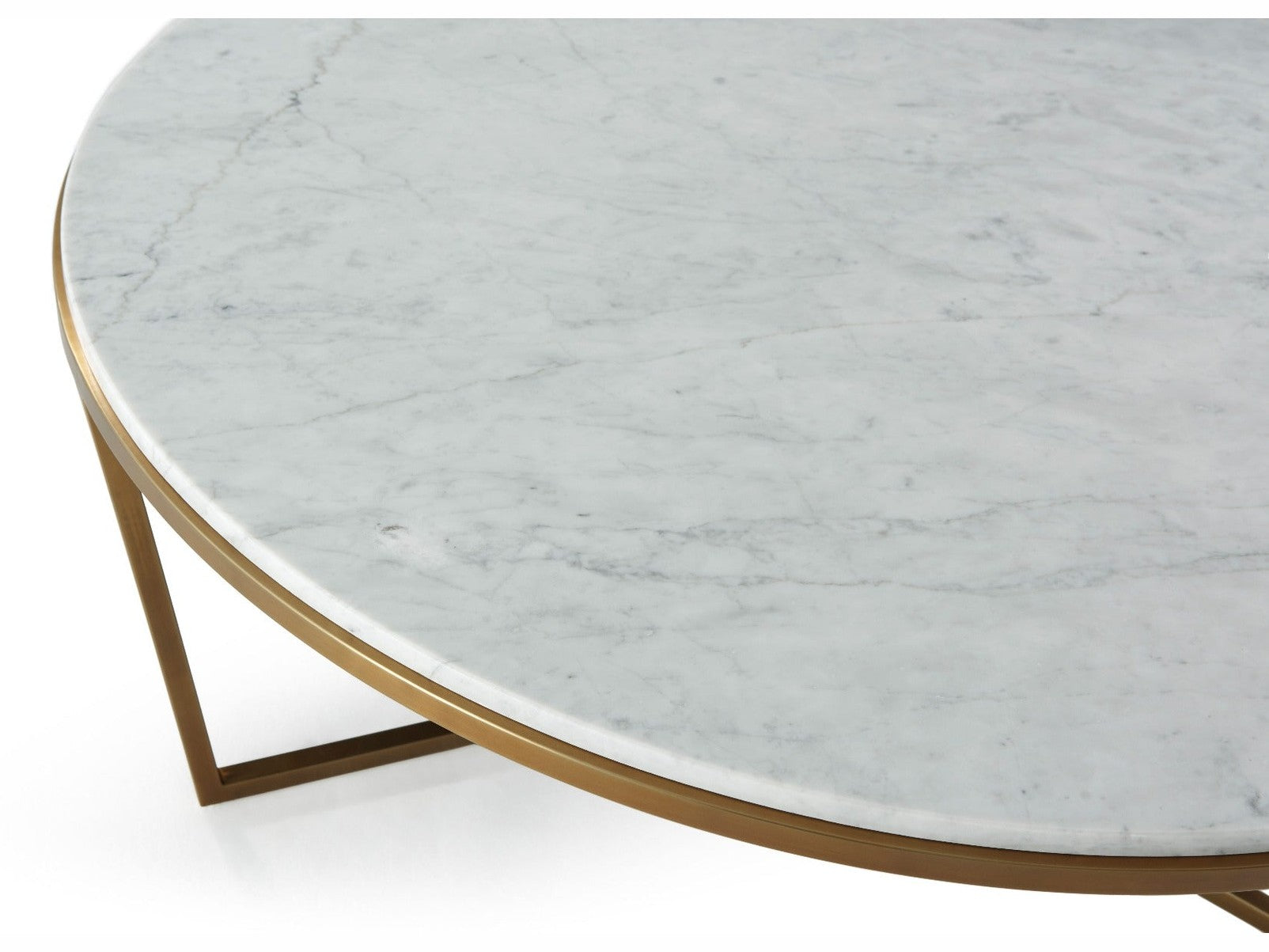 Theodore Alexander Fisher Round Cocktail Table, Marble Top