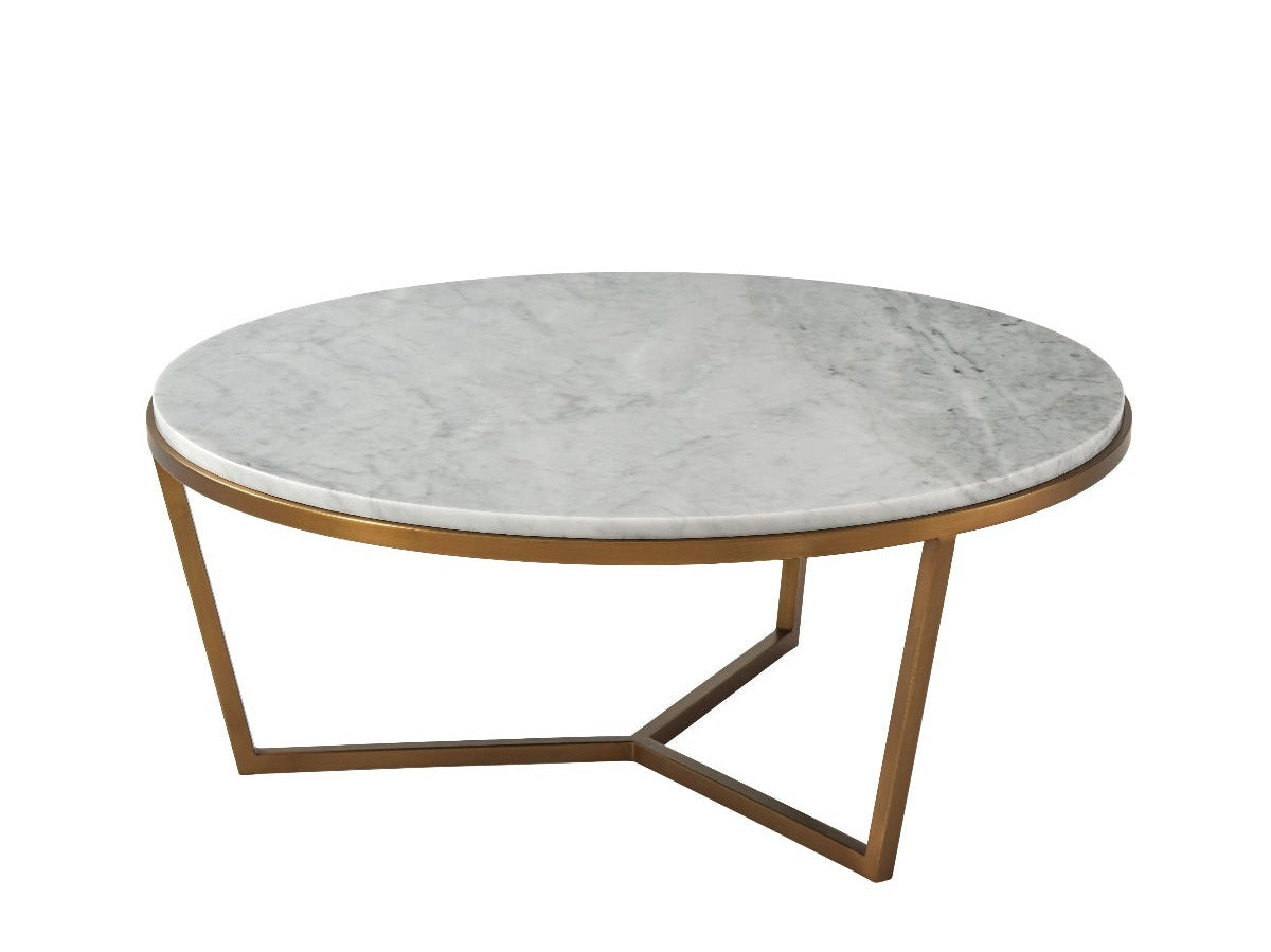 Theodore Alexander Small Fisher Round Cocktail Table, Marble Top