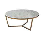 Theodore Alexander Small Fisher Round Cocktail Table, Marble Top