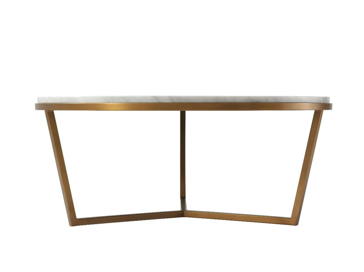 Theodore Alexander Small Fisher Round Cocktail Table, Marble Top