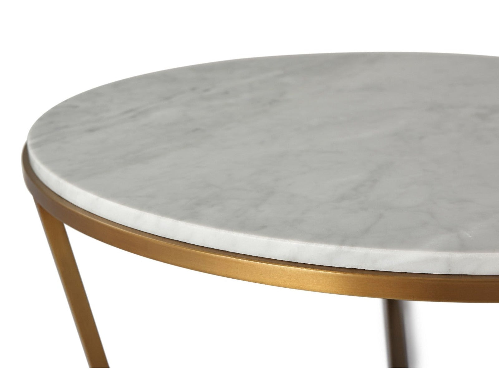 Theodore Alexander Small Fisher Round Cocktail Table, Marble Top