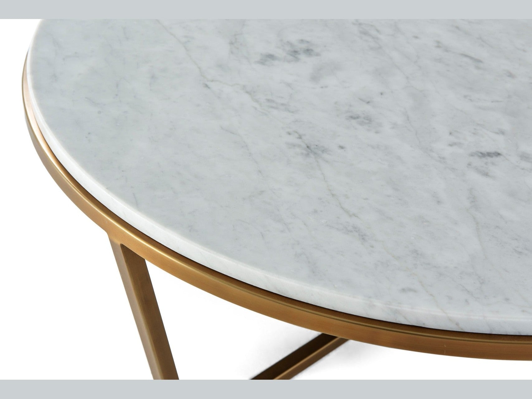 Theodore Alexander Small Fisher Round Cocktail Table, Marble Top