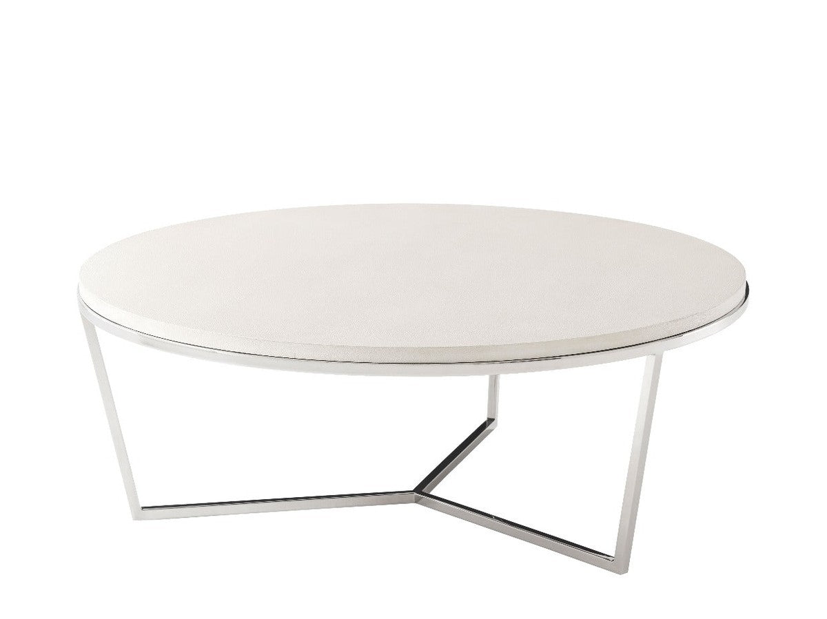 Theodore Alexander Fisher Round Cocktail Table, Shagreen