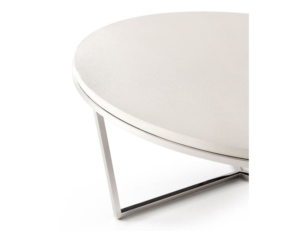 Theodore Alexander Fisher Round Cocktail Table, Shagreen