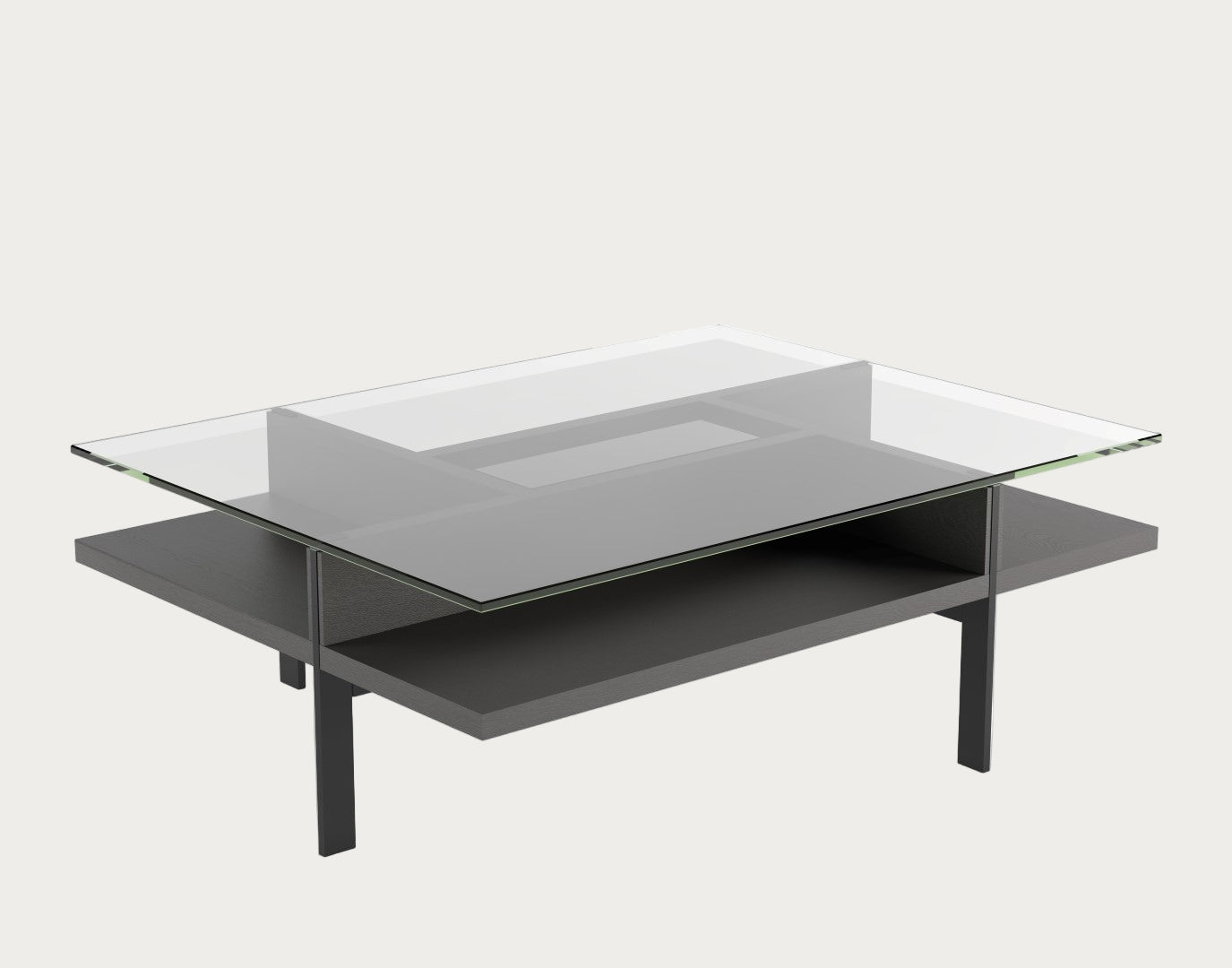 BDI Terrace 1152 Rectangular Coffee Table, Charcoal Stained Ash