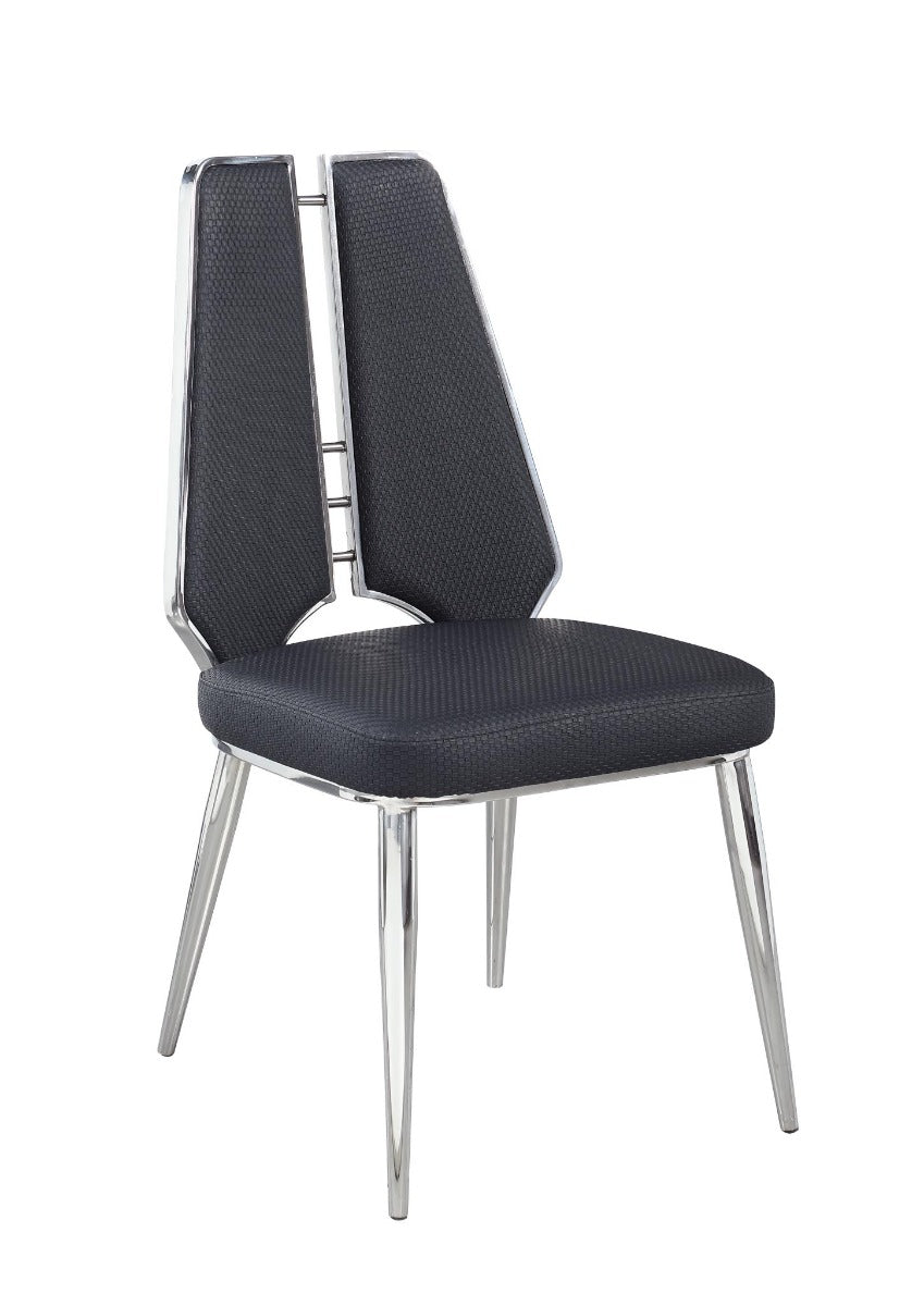 Nora Tessa 5-Piece Contemporary Dining Room Set with Extendable Textured Table & Steel Accent Chairs