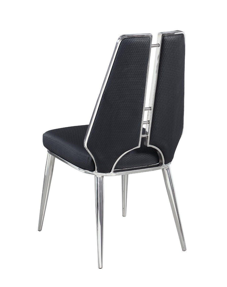 Nora Tessa 5-Piece Contemporary Dining Room Set with Extendable Textured Table & Steel Accent Chairs