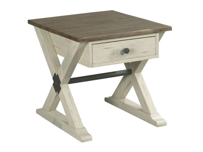 Hammary Reclamation Place Trestle Drawer End Table