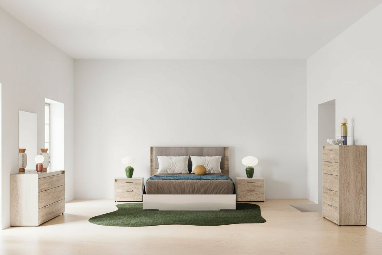 Tullia Bedroom Set  with Storage and Headboard Lighting